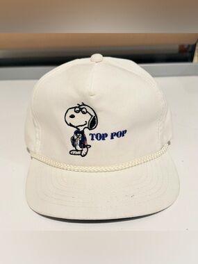 Vintage Peanuts Hat Snoopy Top Pop 80s Strap Back Adjustable